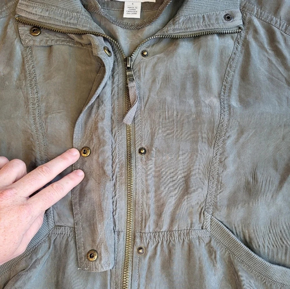 Marrakech Anthropologie Utility Jacket Womens Small Army Green Lightweight Boho - Picture 8 of 12